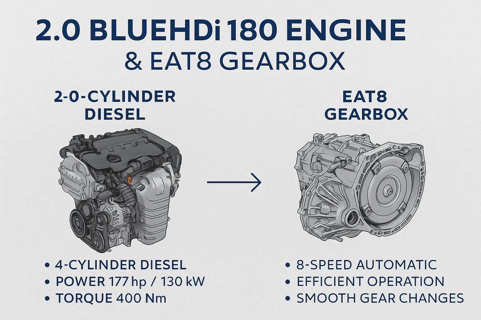 <strong>Moteur 2.0 BlueHDi 180 et boîte EAT8</strong>« ></p>
<p>Acheter une voiture d’occasion, c’est comme piocher dans une boîte de chocolats surprise : entre ganache fondante et noyau de réglisse. Le <strong>2.0 BlueHDi 180 EAT8 se présente</strong> avec 180 chevaux et 400 Nm de couple, promettant pêche et sobriété. La boîte EAT8 enchaîne les rapports avec la douceur d’un discours de circonstance.</p>
<p>Derrière ce tableau idyllique, des <strong>pièges vicieux</strong>. Le système AdBlue, censé répondre aux normes écologiques, peut cristalliser, bloquant la voiture si mal rempli. Les injecteurs exigent un entretien méticuleux, le turbo se venge des vidanges espacées par des pannes à 1 800€.</p>
<p>Pourtant, sa fiabilité tient à un secret : un <strong>entretien rigoureux</strong>. Oubliez les 30 000 km du constructeur (15 000 km max). Remplacez le filtre à carburant tous les 20 000 km pour éviter les caprices de la pompe haute pression.</p>
<p>Alors, arnaque ou pépite ? Jusqu’à 300 000 km de bonheur mécanique si chouchouté, mais une descente aux enfers technique si négligé. La boîte EAT8, solide comme un samouraï, tient 200 000 km avec une vidange tous les 60 000 km. Ce 2.0 BlueHDi 180 EAT8 est un colocataire exigeant : <strong>brillant quand on le respecte, infernal s’il sent la négligence</strong>. À bon entretien… et à bon entendeur !</p>
<h2 id=
