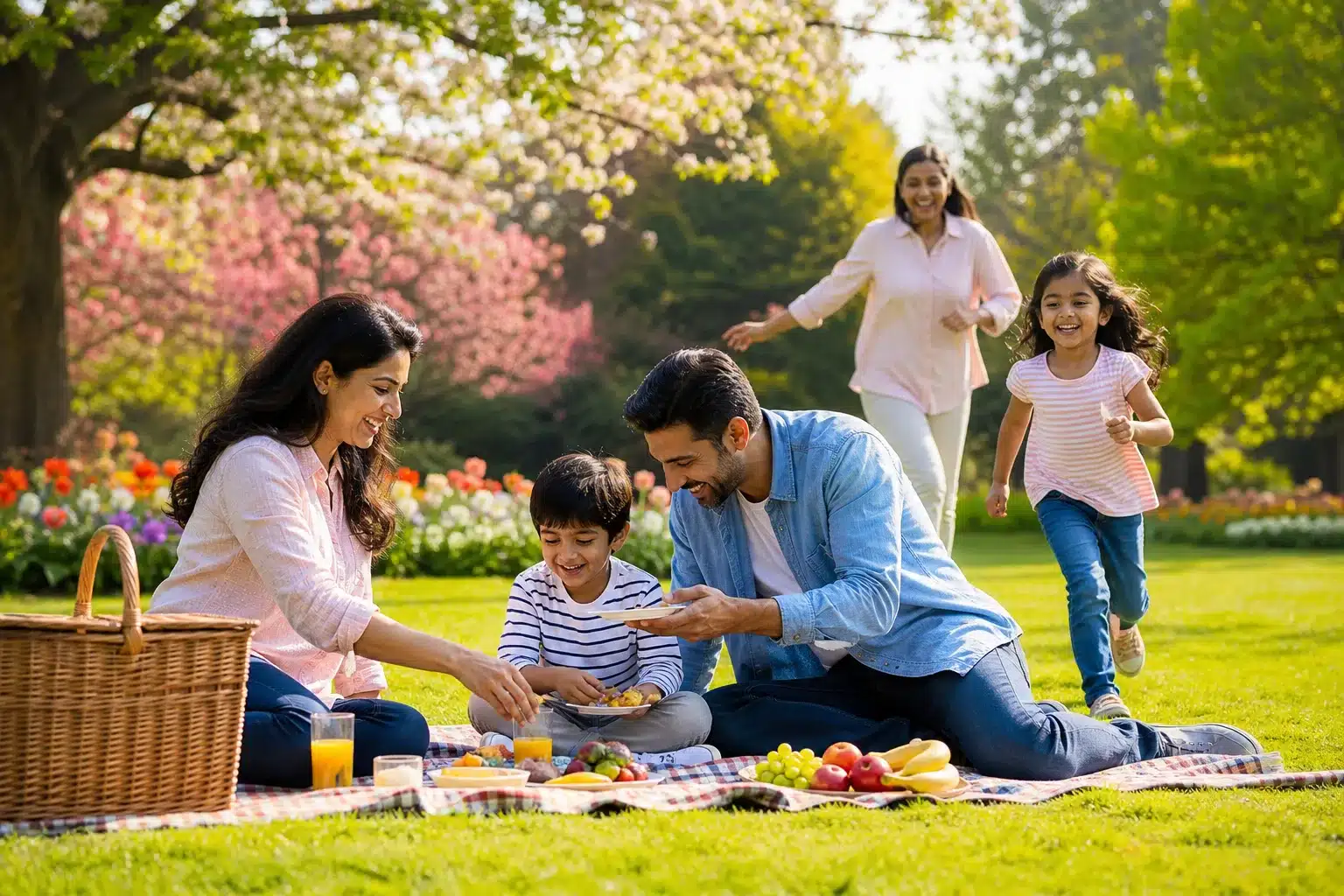 Famille profitant d'activités gratuites en plein air ensemble