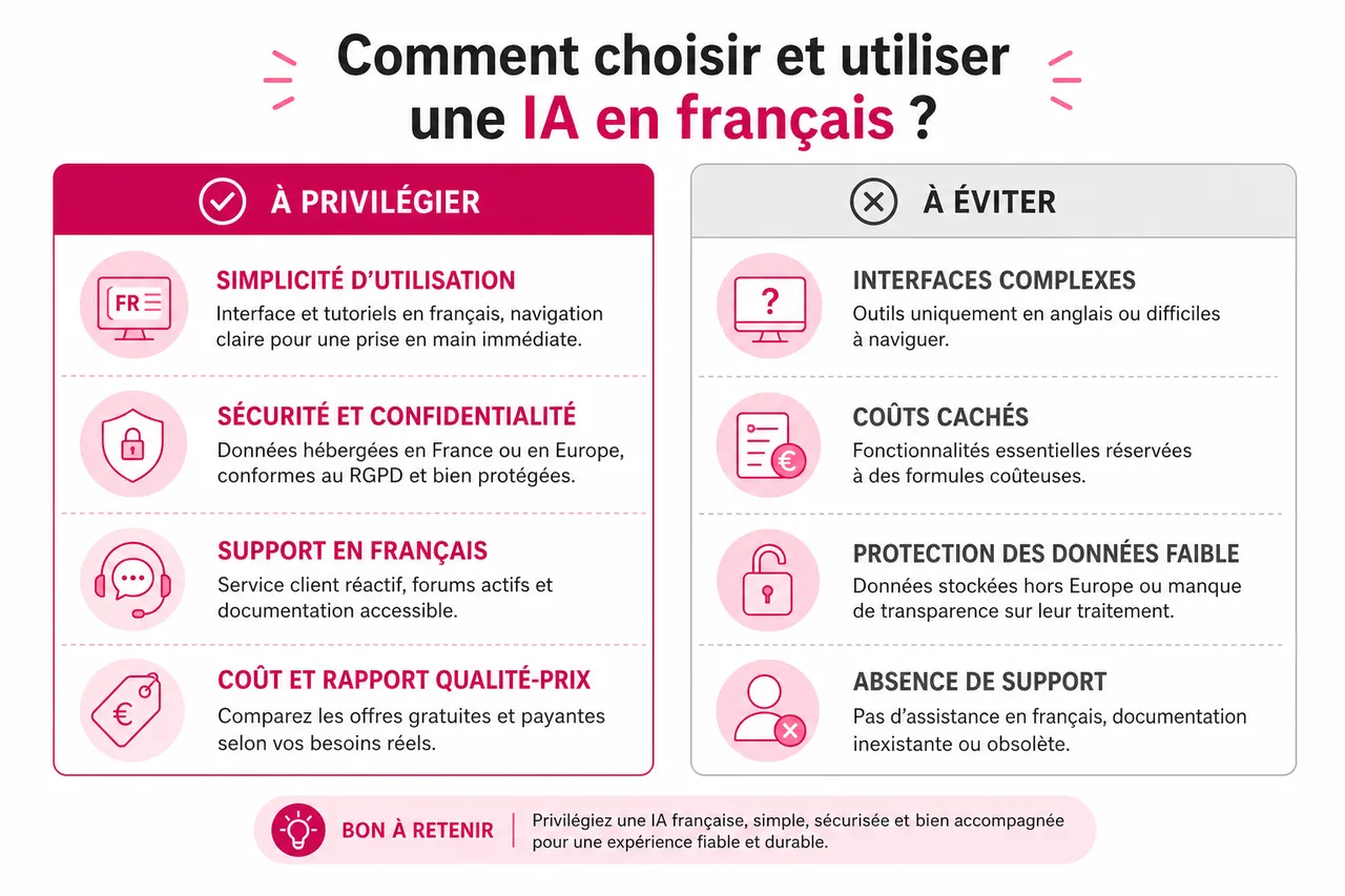 Les outils d’IA en français: comment commencer sans parler anglais en 2026 , Comment choisir et utiliser une IA en français?