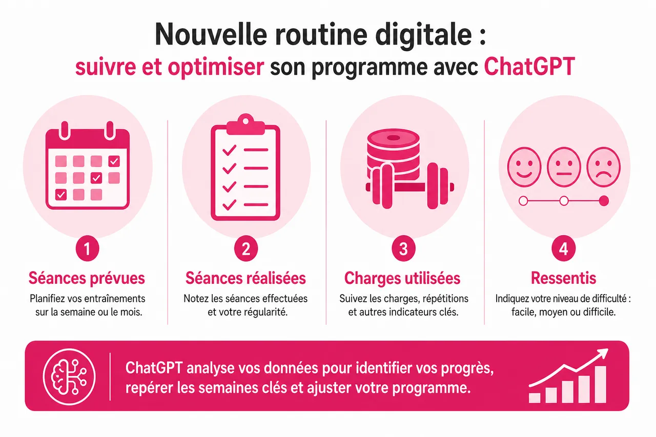 Programme fitness personnalisé: comment ChatGPT peut devenir votre coach sportif , Nouvelle routine digitale: suivre et optimiser son programme avec ChatGPT