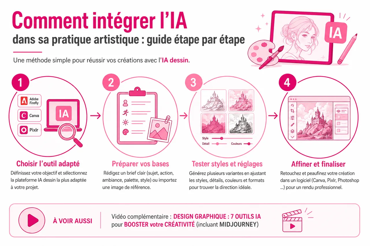 5 méthodes pour booster votre créativité et vos dessins avec l’IA , Comment intégrer l’IA dans sa pratique artistique: guide étape par étape