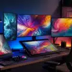 Palette numérique créative avec outils d'intelligence artificielle