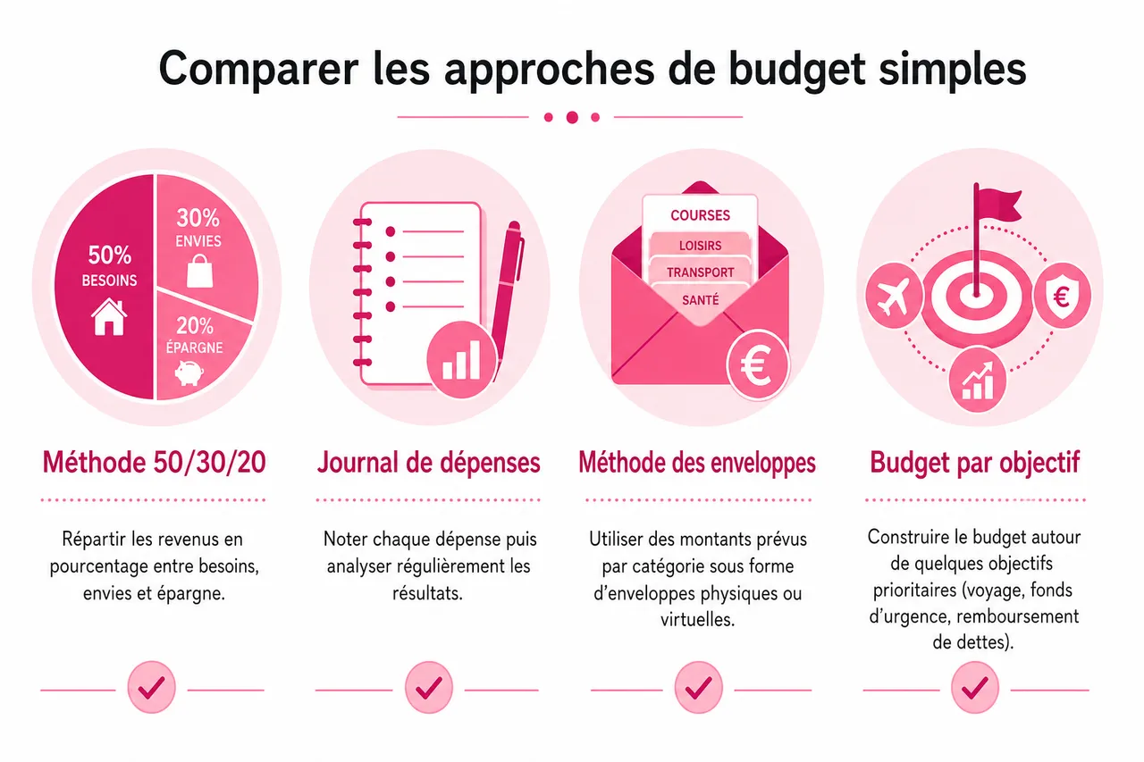 Organiser un budget personnel simple: méthode pour ceux qui détestent les chiffres , Comparer les approches de budget simples