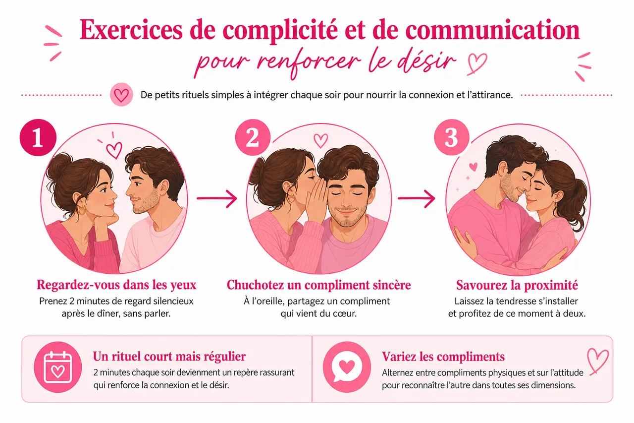 4 exercices pour raviver la libido en couple sans mettre la pression , Exercices de complicité et de communication pour renforcer le désir