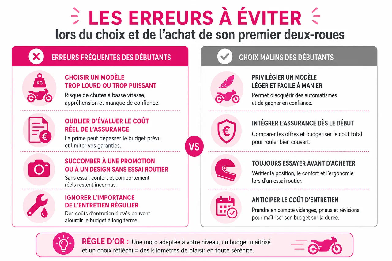 Comment choisir votre premier deux roues après le permis sans erreur? , Les erreurs à éviter lors du choix et de l’achat de son premier deux-roues